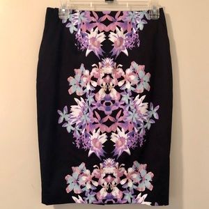 Mossimo Black Pencil Skirt 3/$20 - purple flowers